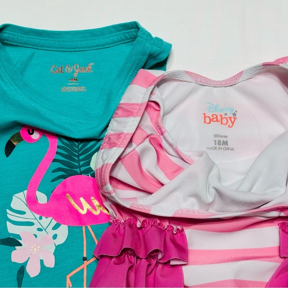 ❤️ 4 for $20❤️ Disney Swimming Suit & Cat & Jack Flamingo Print Tank Top 18M - Picture 2 of 7